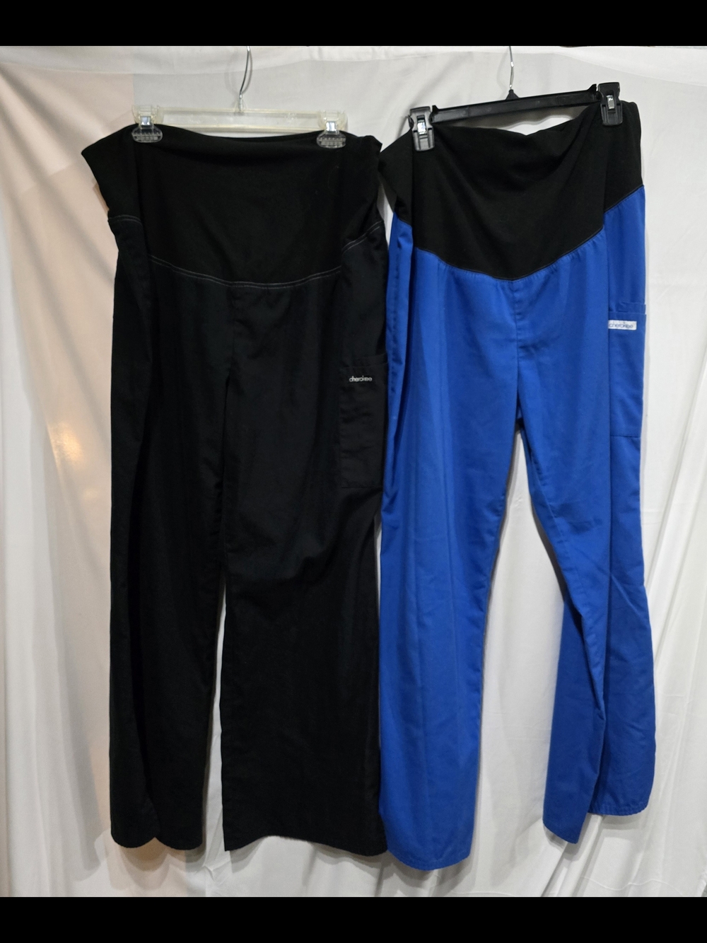 2pr. Cherokee Workwear Professionals Women's Maternity Knit Waist Tummy Panel L